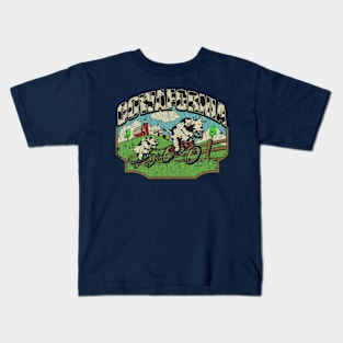 Cowafornia Mountain Biking 1987 Kids T-Shirt